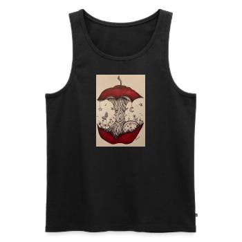 Time APPLE - Men's Premium Organic Tank Top - black - Front - AI Model Male 178 light (178cm)
