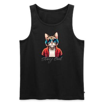 stay cool - Männer Premium Bio Tank Top - Schwarz - Vorne - AI Model Male 178 light (178cm)