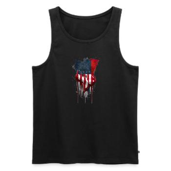 US Flagge - Männer Premium Bio Tank Top - Schwarz - Vorne - Michal (187cm)