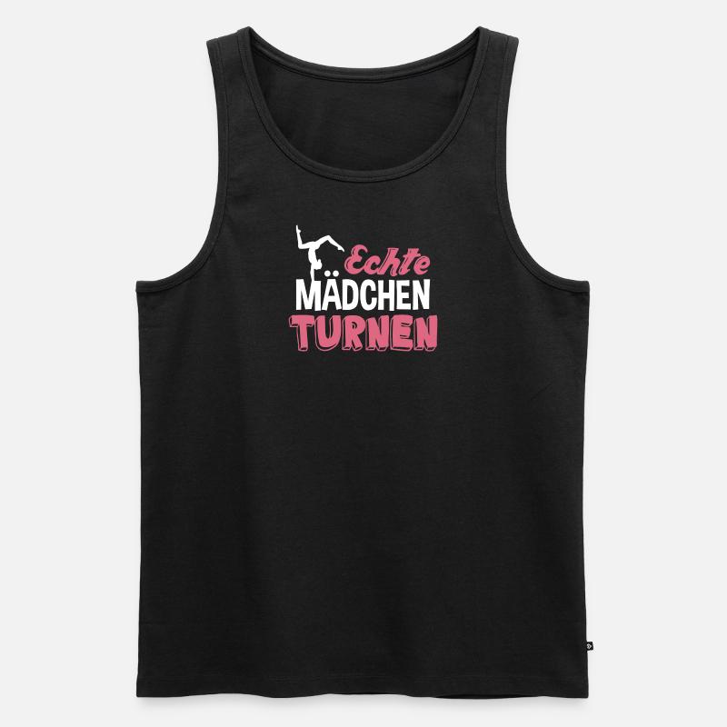 Echte Mädchen turnen - Männer Premium Bio Tank Top - Schwarz
