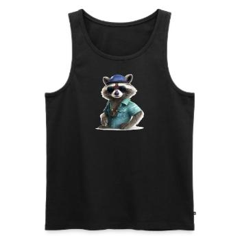 Cool Raccoon 2 - Débardeur bio Premium Homme - noir - Devant - Michal (187cm)