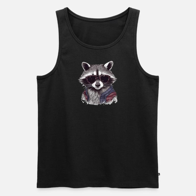 Cooler Waschbär - Männer Premium Bio Tank Top - Schwarz