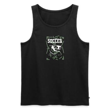 Soccer Break Your Limits - Men's Premium Organic Tank Top - black - Front - AI Model Male 178 light (178cm)