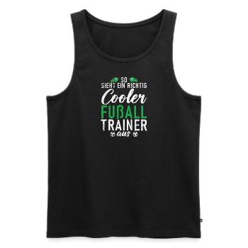 So sieht ein richtig cooler Fußball Trainer aus - Männer Premium Bio Tank Top - Schwarz - Vorne - Michal (187cm)