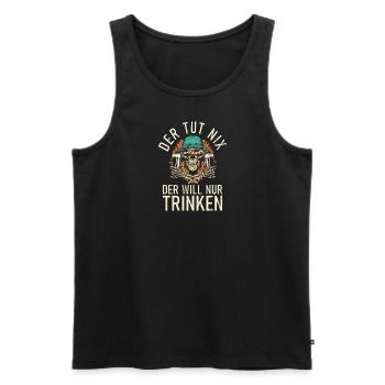 Der tut nix der will nur trinken - Design - Männer Premium Bio Tank Top - Schwarz - Vorne - AI Model Male 178 light (178cm)