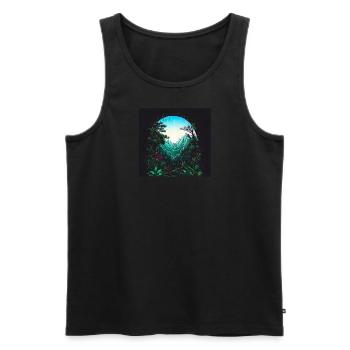Nature - Männer Premium Bio Tank Top - Schwarz - Vorne - Michal (187cm)