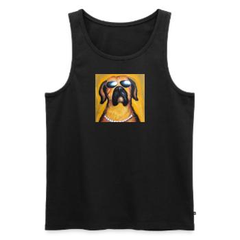 Sunny Dog - Men's Premium Organic Tank Top - black - Front - AI Model Male 178 light (178cm)