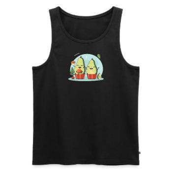 Happy Avocado Family - Men's Premium Organic Tank Top - black - Front - Michal (187cm)