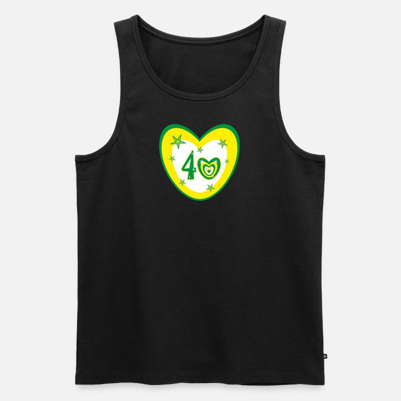 Geburtstagsherz mit 40. - Männer Premium Bio Tank Top - Schwarz