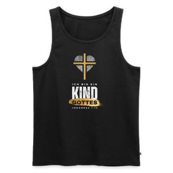 Kind Gottes Gold - Männer Premium Bio Tank Top - Schwarz - Vorne - Michal (187cm)