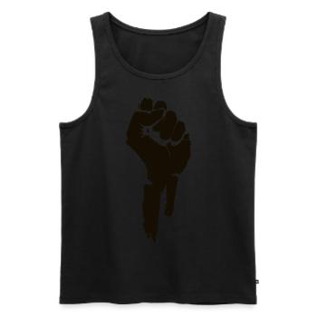 Protest and Revolution. Unite. - Men's Premium Organic Tank Top - black - Front - AI Model Male 178 light (178cm)