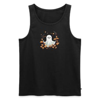 Süßer Halloween-Geist im Herbst - Männer Premium Bio Tank Top - Schwarz - Vorne - AI Model Male 178 light (178cm)
