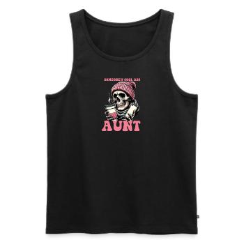 The Cool Aunt Skull Emblem Tee, - Men's Premium Organic Tank Top - black - Front - AI Model Male 178 light (178cm)