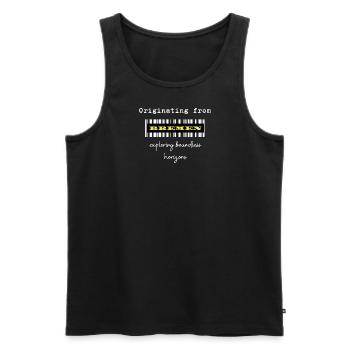Bremen geboren, Weltliebhaber. Meine Heimatstadt - Männer Premium Bio Tank Top - Schwarz - Vorne - Michal (187cm)