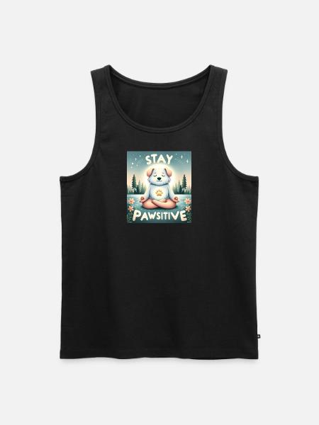 stay pawsitive dog - Männer Premium Bio Tank Top - Schwarz