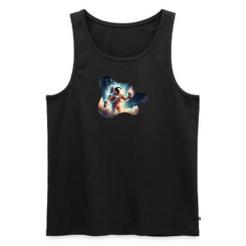 Espresso expedition into space - Men's Premium Organic Tank Top - black - Front - AI Model Male 178 light (178cm)