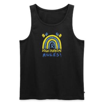 Down Syndrome Rules - Down Syndrome Day - Männer Premium Bio Tank Top - Schwarz - Vorne - AI Model Male 178 light (178cm)