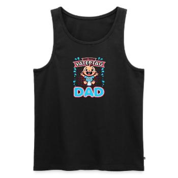 Mein Erster Vatertag als Papa 2024 - Dad - Männer Premium Bio Tank Top - Schwarz - Vorne - Michal (187cm)