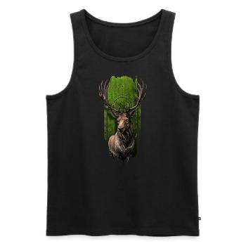 Majestic Monarch: Moose - Men's Premium Organic Tank Top - black - Front - AI Model Male 178 light (178cm)