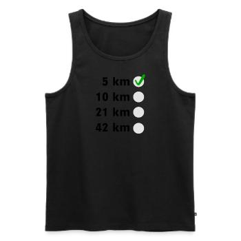 Liste de contrôle du marathon - Débardeur bio Premium Homme - noir - Devant - AI Model Male 178 light (178cm)
