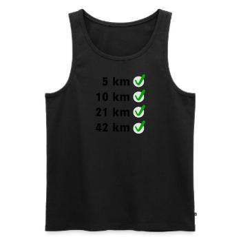 Marathon Checkliste - Männer Premium Bio Tank Top - Schwarz - Vorne - Michal (187cm)
