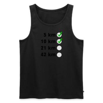 Marathon Checkliste - Männer Premium Bio Tank Top - Schwarz - Vorne - Michal (187cm)