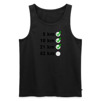 Marathon Checkliste - Männer Premium Bio Tank Top - Schwarz - Vorne - Michal (187cm)
