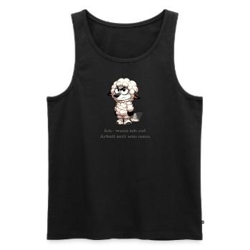 Wolf in sheep's clothing at work - Men's Premium Organic Tank Top - black - Front - AI Model Male 178 light (178cm)