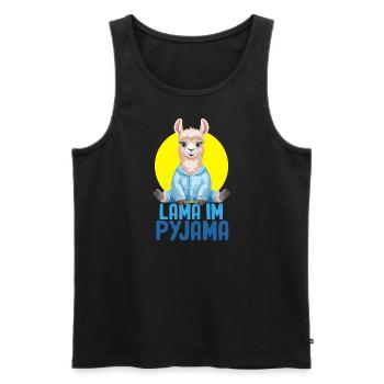 Lama en pyjama, jolie chemise amusante - Débardeur bio Premium Homme - noir - Devant - AI Model Male 178 light (178cm)