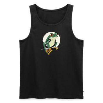 Frog - Men's Premium Organic Tank Top - black - Front - AI Model Male 178 light (178cm)