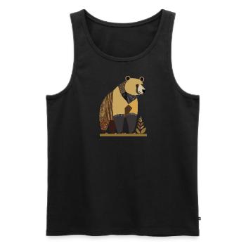 Ours, Ours Brun - Débardeur bio Premium Homme - noir - Devant - AI Model Male 178 light (178cm)
