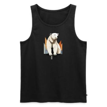 Polar Bear, North Pole, , Winter - Men's Premium Organic Tank Top - black - Front - AI Model Male 178 light (178cm)