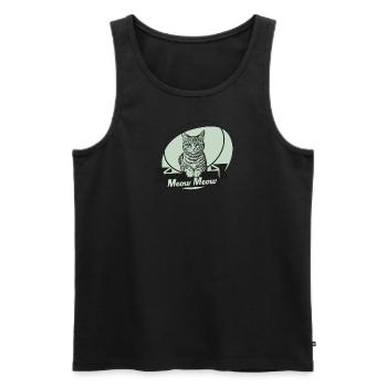 Cat, Meow - Men's Premium Organic Tank Top - black - Front - AI Model Male 178 light (178cm)