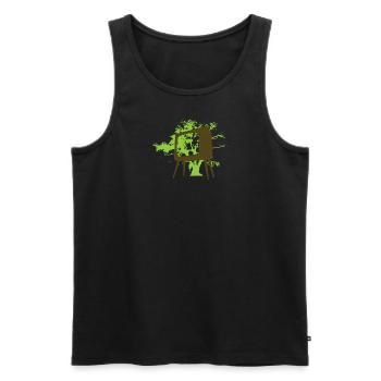 Old TV and tree, Got the whole world - Men's Premium Organic Tank Top - black - Front - AI Model Male 178 light (178cm)