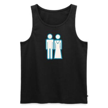 Couple de mariés - Débardeur bio Premium Homme - noir - Devant - AI Model Male 178 light (178cm)