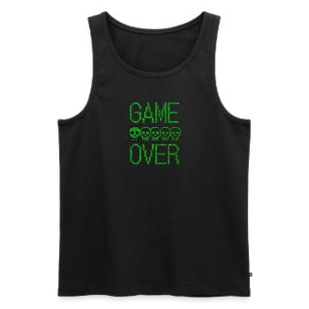Game Over - Männer Premium Bio Tank Top - Schwarz - Vorne - AI Model Male 178 light (178cm)