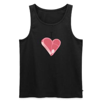 Servi! J’adore la viande ! J’adore Maet ! Icône - Débardeur bio Premium Homme - noir - Devant - Michal (187cm)
