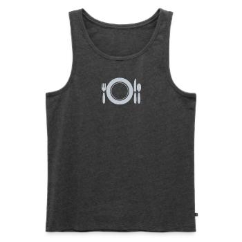 Mahlzeit Serviert Teller Icon - Männer Premium Bio Tank Top - Anthrazit meliert - Vorne - AI Model Male 178 light (178cm)