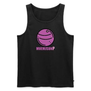 Planet 'Pluto' T-Shirt - Männer Premium Bio Tank Top - Schwarz - Vorne - Michal (187cm)