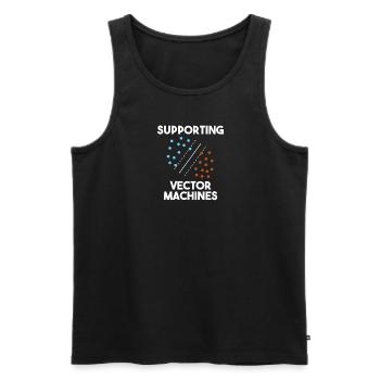 Prise en charge des machines vectorielles – SVM Humor Shirt - Débardeur bio Premium Homme - noir - Devant - AI Model Male 178 light (178cm)