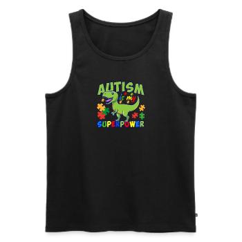 Autism Superpower Dino design - Men's Premium Organic Tank Top - black - Front - AI Model Male 178 light (178cm)