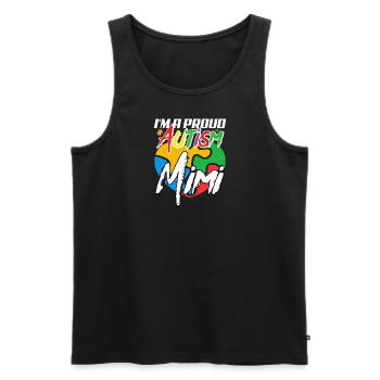 fier autisme mimi coeur design - Débardeur bio Premium Homme - noir - Devant - Michal (187cm)