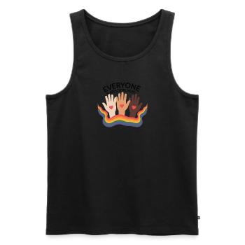 Everyone Is Welcome Here Design - Men's Premium Organic Tank Top - black - Front - AI Model Male 178 light (178cm)