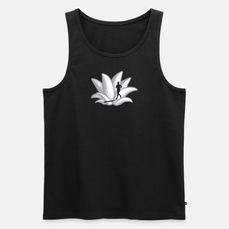 Marathon Laeufer Ziel - Männer Premium Bio Tank Top - Schwarz
