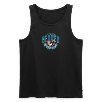 I am just a surfing Beaver - Men's Premium Organic Tank Top - black - Front - Michal (187cm)