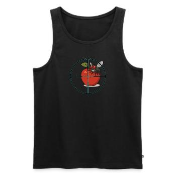 Fadenkreuz Apfel Fliege - Männer Premium Bio Tank Top - Schwarz - Vorne - Michal (187cm)
