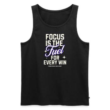 Focus is the Fuel – Motivation für Gewinner - Männer Premium Bio Tank Top - Schwarz - Vorne - Michal (187cm)