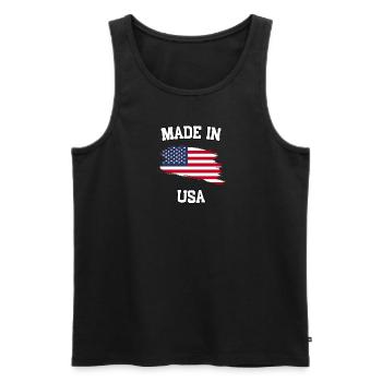 Fabriqué aux États-Unis - Débardeur bio Premium Homme - noir - Devant - Michal (187cm)
