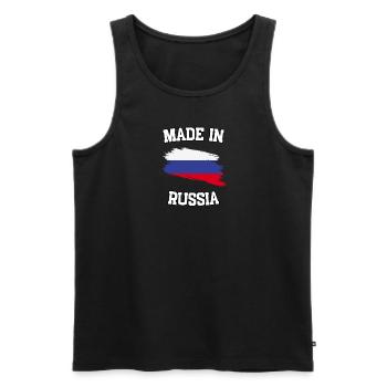 Fabriqué en Russie - Débardeur bio Premium Homme - noir - Devant - Michal (187cm)