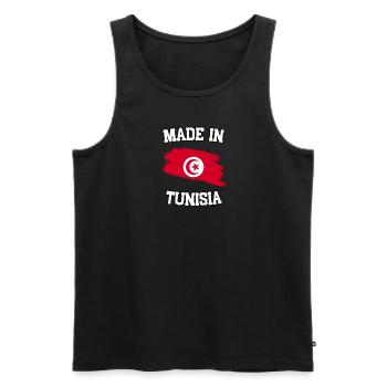 Fabriqué en Tunisie - Débardeur bio Premium Homme - noir - Devant - Michal (187cm)
